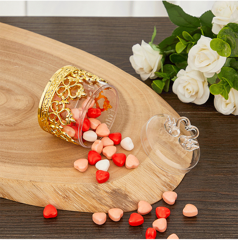 跨境电镀金银塑料糖果盒婚礼礼品盒糖果罐生日派对伴手礼喜糖盒详情17