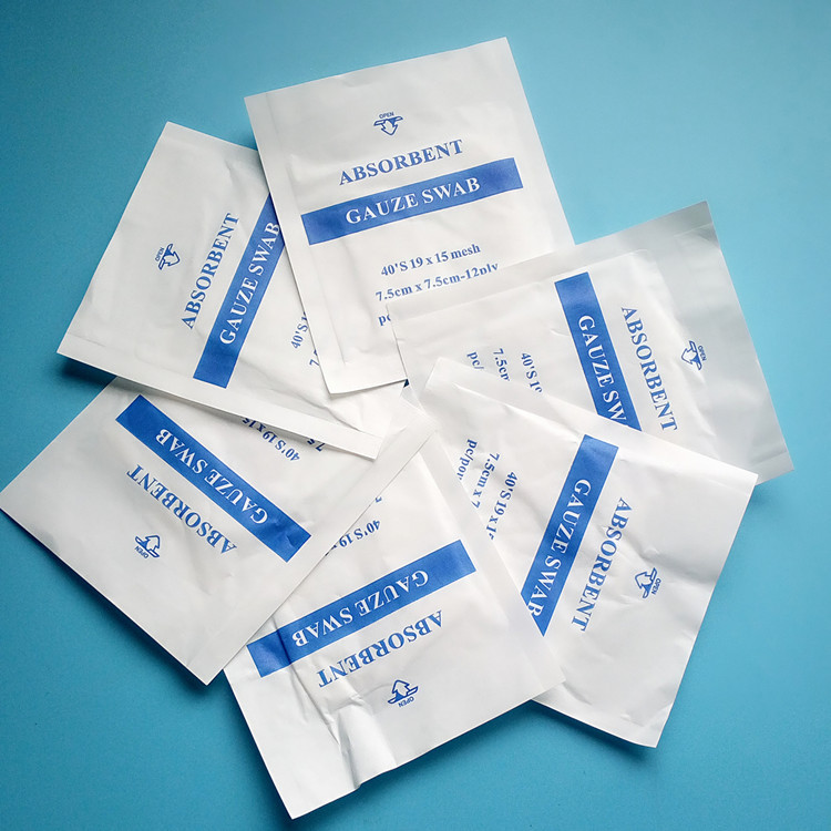 Wholesale disposable English gauze pads, degreased gauze pads, 7.5*7.5cm dressing gauze pads, first aid kits provided pic 1