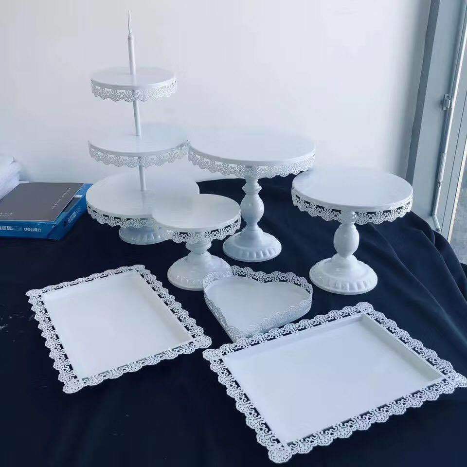 European-style iron cake stand set, wedding banquet dessert and pastry display, birthday dinner creative multi-layer plating pic 2