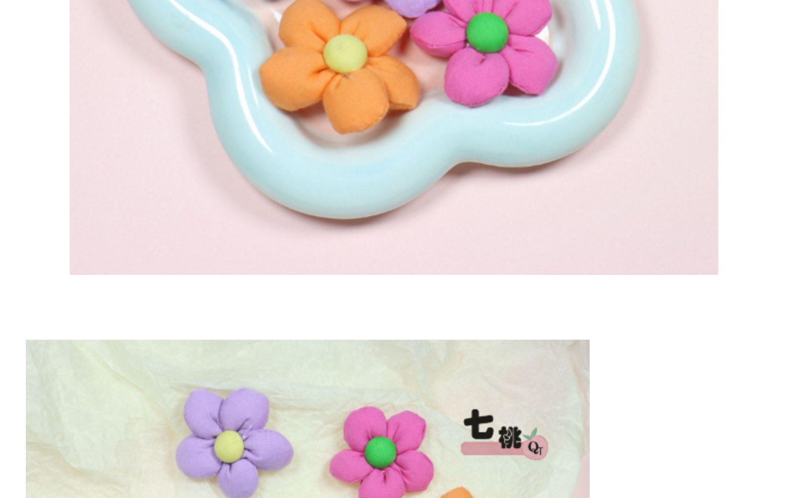 批发布艺五瓣花朵女童diy发饰清新撞色太阳花手机壳配件鞋袜辅料详情21