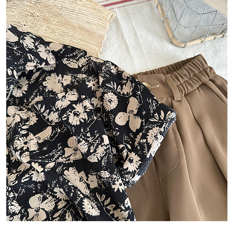 儿童衬衣男童韩版上衣夏季薄款时尚短袖翻领女童花衬衫度假港风潮详情7