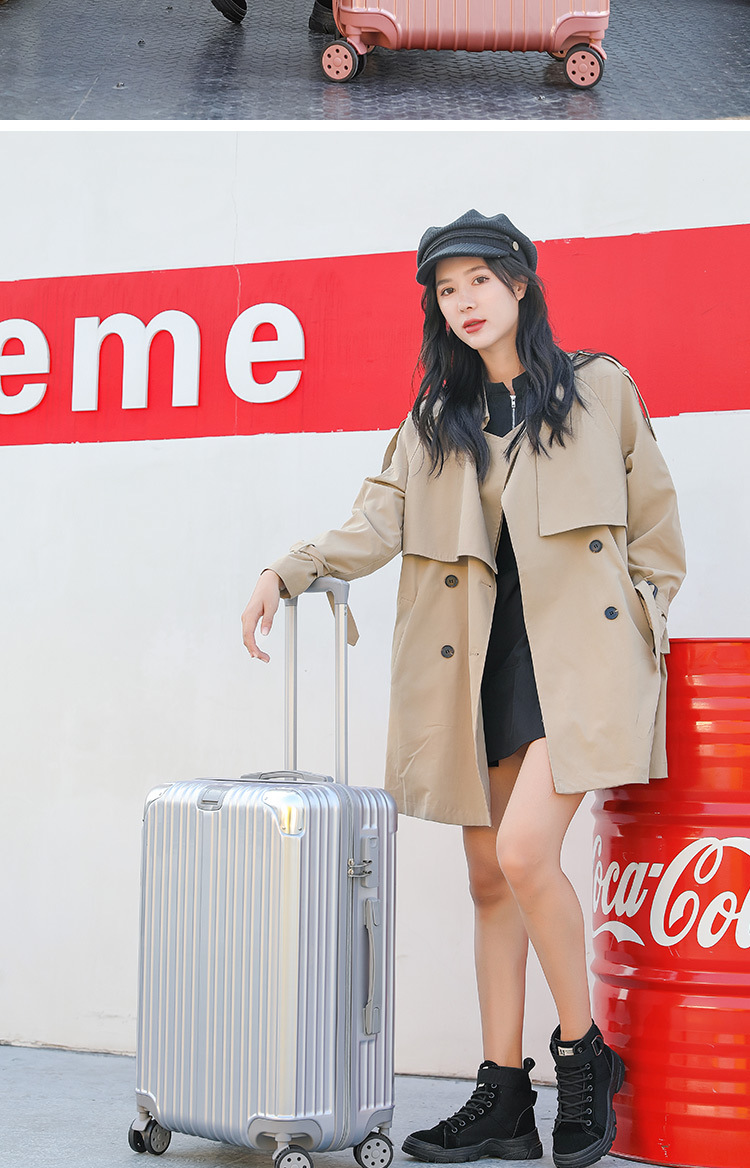 Aluminum frame suitcase with handle, swivel wheels, 20-inch password travel case, 24 Korean version fresh and clean luggage, carry-on suitcase pic 25