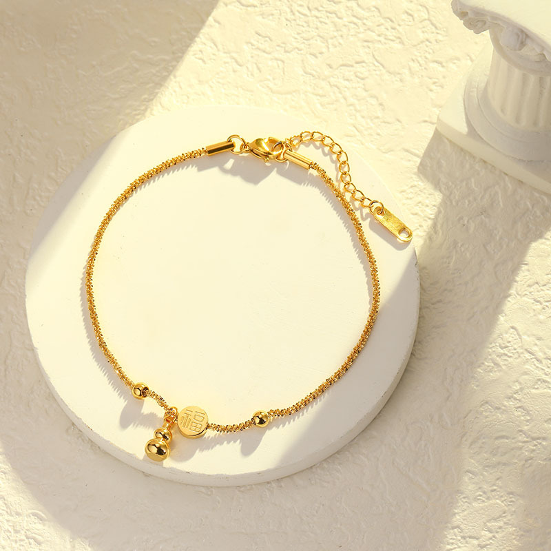 爆款新中式福字葫芦脚链女钛钢不掉色高级感轻奢气质脚饰露脚踝女详情2