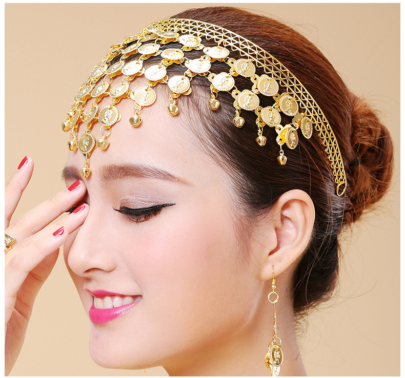 肚皮舞蹈宝石头链发卡发夹印度舞蹈表演出配饰品头箍首饰头饰发箍详情24