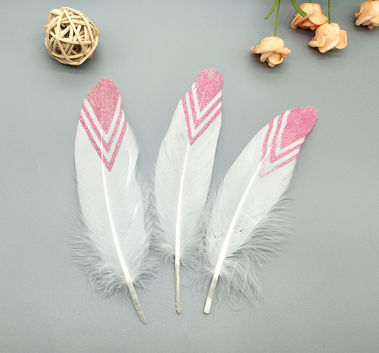 A large quill feather gift box with all-gold and all-silver feathers, paper card bookmarks and decorative quill pens pic 70