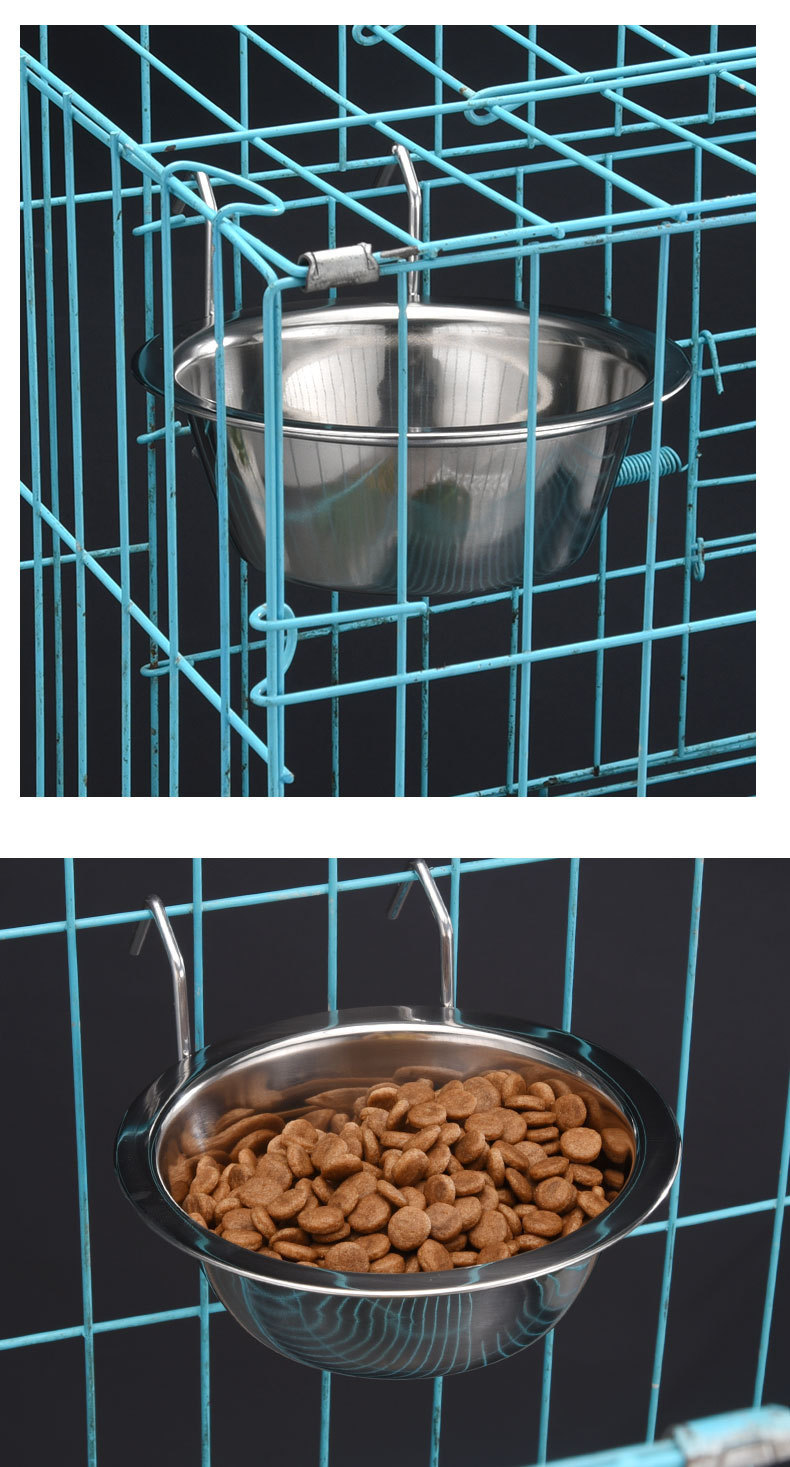 The suspended stainless steel dog bowl is fixed to prevent knocking over, the cat bowl can be hung, the dog food bowl with a stand, and the pet bowl are selling well pic 3