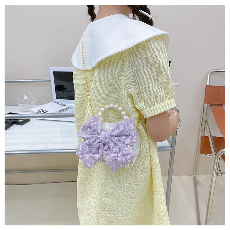 可爱女童斜挎包小香风时尚儿童手提斜背包包公主淑女珍珠包单肩包详情38