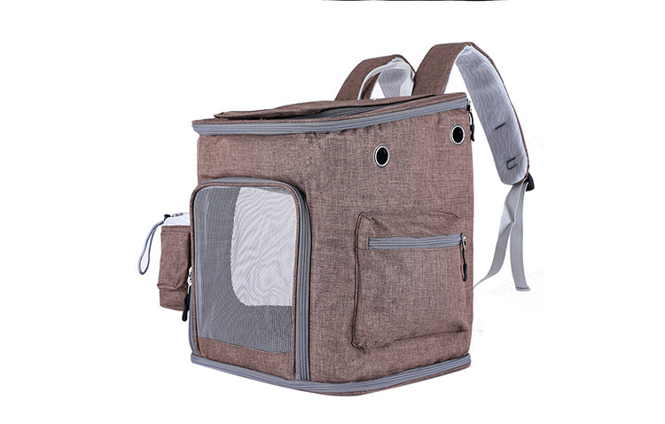 Cat backpack, large cat bag, portable for going out, double-shoulder, large capacity canvas, breathable for summer, cat bag, dog bag, pet bag pic 9