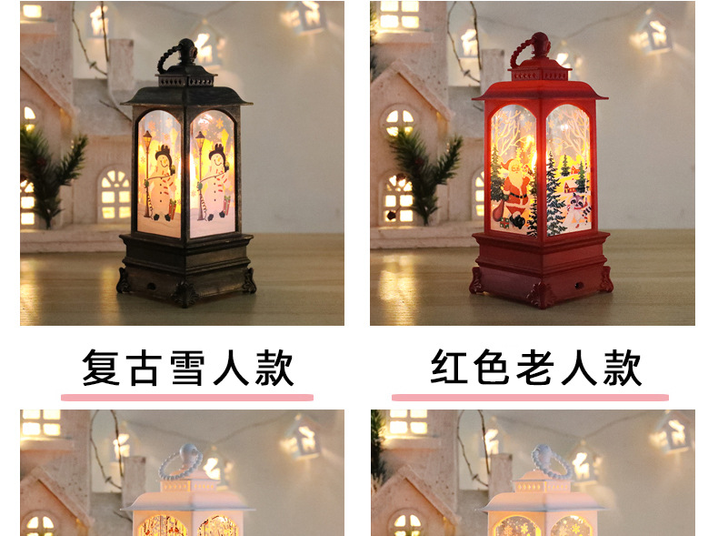 Christmas wind lanterns, candlestick lights, night lights, old man snowman decorations, night lights, table ornaments, Christmas decorations pic 5
