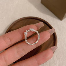 微镶锆石蛇形开口戒指女轻奢小众高级感食指环ins风爆款首饰批发详情3