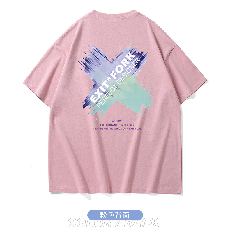 NASA collaboration short-sleeved T-shirt for men, a heavyweight off-the-shoulder pure cotton bestseller with bear print, half-sleeved couple T-shirt for women pic 60