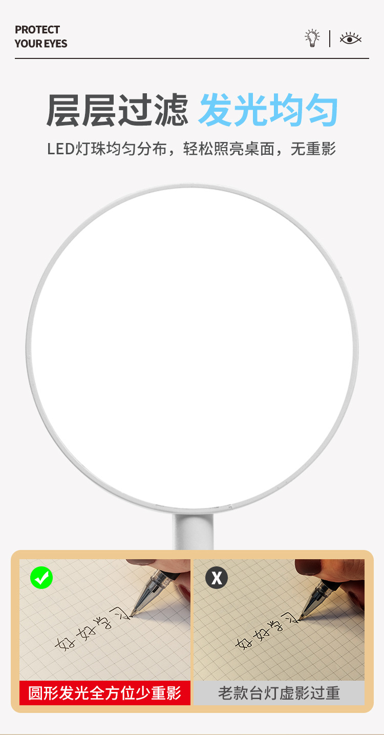 Clip led desk lamp, touch charge and plug dual-purpose, dimming and color adjustment, eye-protecting desk, student dormitory charging and study desk lamp pic 6