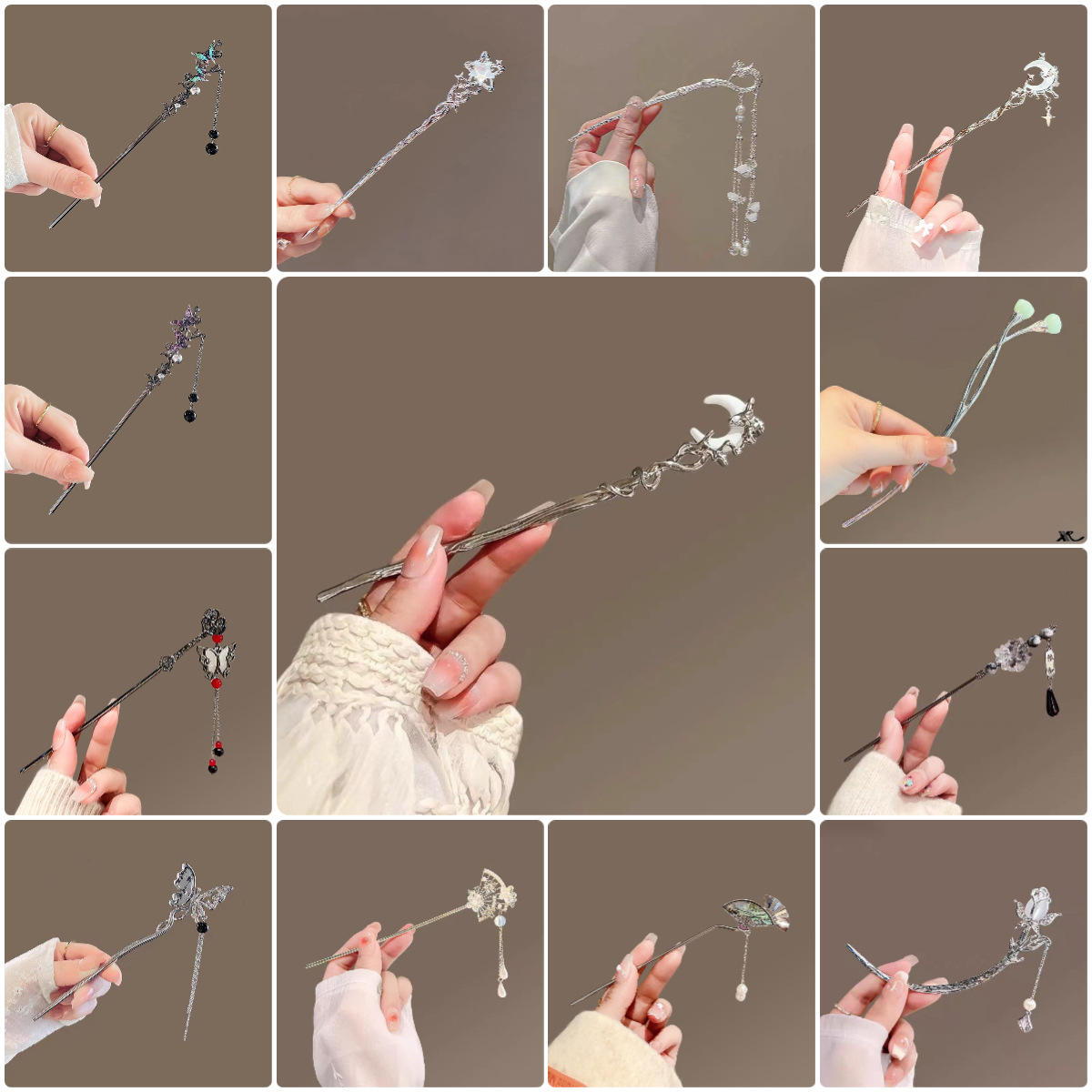 Super fairy-like simulation flower butterfly flower tassel grab clip, sweet and feminine style, unique and exquisite hair clip, ins versatile hair accessory trend pic 4
