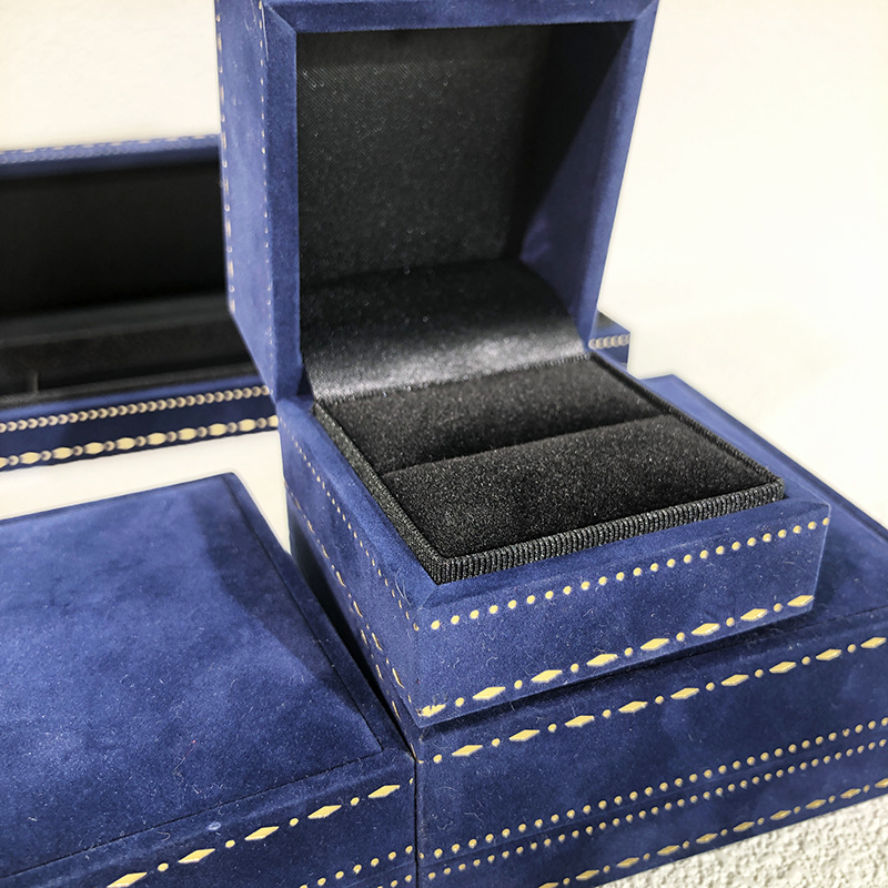 New high-end encrypted velvet printed ring box, pendant, necklace box, bracelet and chain, fashionable storage packaging box pic 7