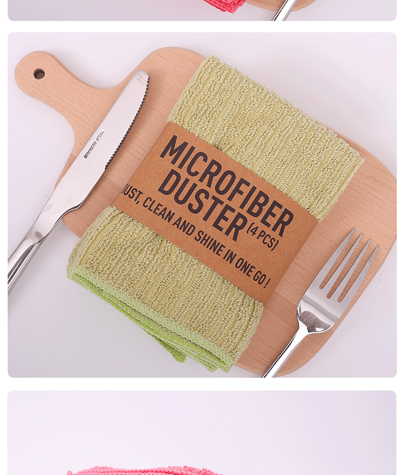 Wholesale of microfiber absorbent kitchen scouring pads, household cleaning and car cleaning cloths, and multi-functional dishwashing cloths from the manufacturer pic 9