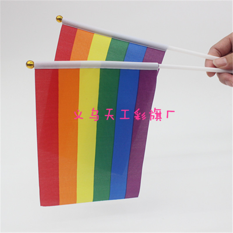 Rainbow Flag No. 8, 14x21, custom-made multi-color flag for gay flag-bearers pic 5
