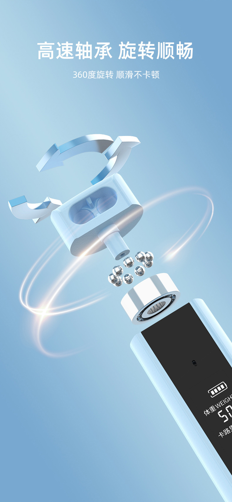 跳绳健身运动智能计数语音播报无绳负重球钢丝绳两用学生中考专用详情7