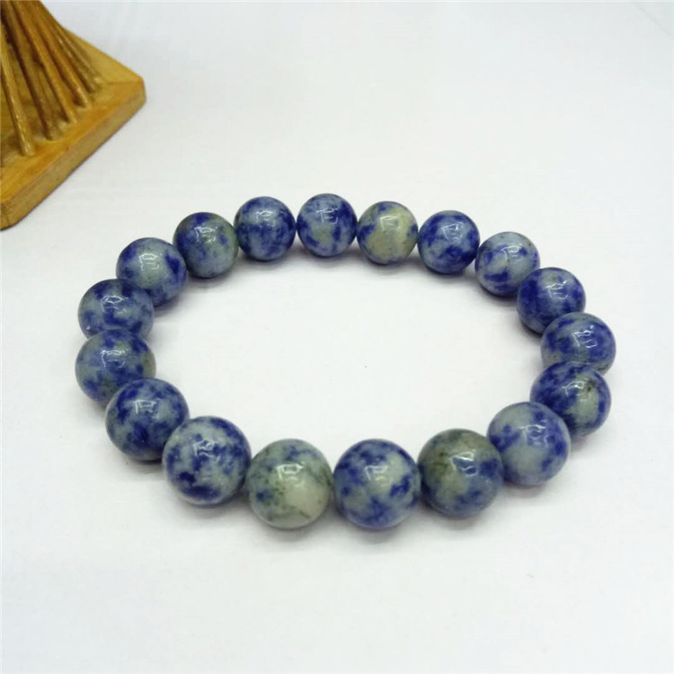 Retro original jewelry, blue pattern stone bracelet DIY, white dot blue natural stone bracelet wholesale factory direct sales, hot sale pic 12