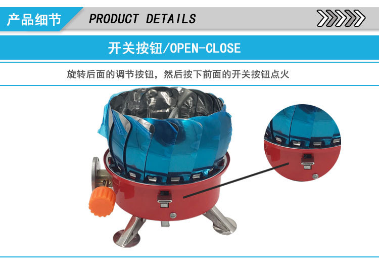 Factory direct supply outdoor barbecue grill, stainless steel lotus burner, portable camping baking stove, anti-air flow stove pic 18