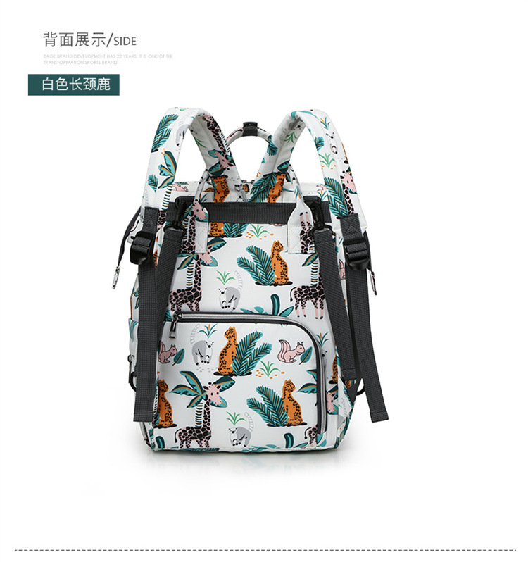 New patterned mommy bag, multi-functional waterproof dry-wet separation, large-capacity baby bottle, double-shoulder mother and baby bag, waterproof hook pic 27