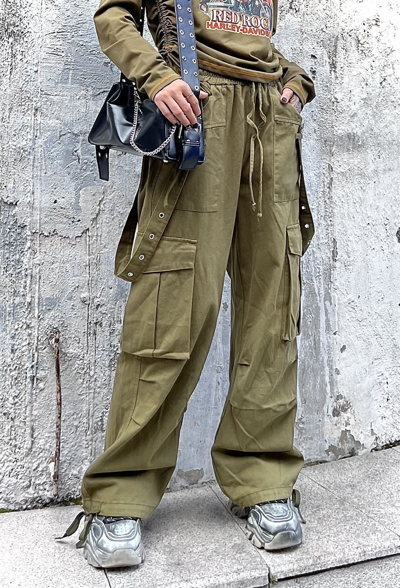 2023 Petite and hot girl high-waisted long retro work pants for women, autumn straight-leg long pants, black casual pants for women pic 9