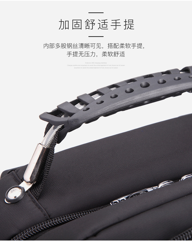 飙王休闲背包电脑包 新款商务双肩包绣花大容量双肩背包详情2