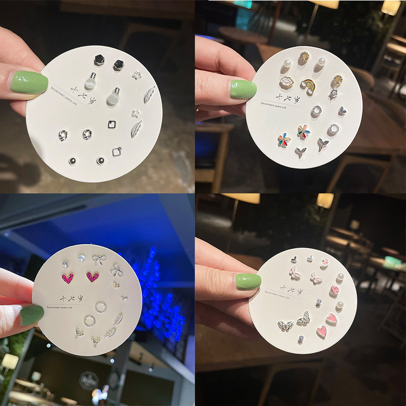 Exquisite and compact one-week stud set of earrings, 2023 new trendy and simple S925 earrings for women pic 27