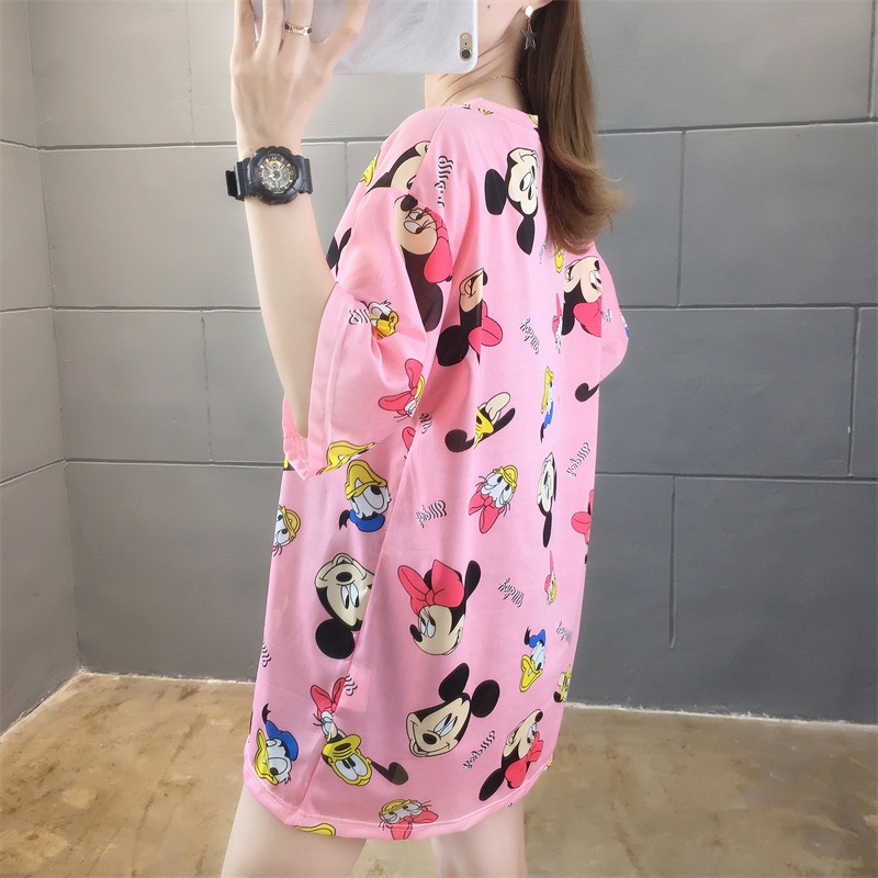 加肥加大码女装2020年夏装新款微胖妹妹mm中长款上衣200斤短袖T恤详情11