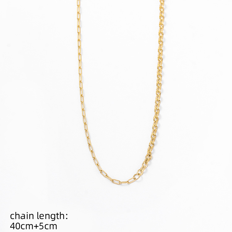 Niche design, personalized titanium steel necklace, collarbone chain, cold female style, golden DIY accessory, bare chain, hanging accessory pic 9