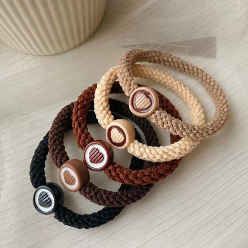 Star Korean-style simple high-tied ponytail hair tie with thick twisted high-elasticity rubber band bun hair tie 02 pic 8