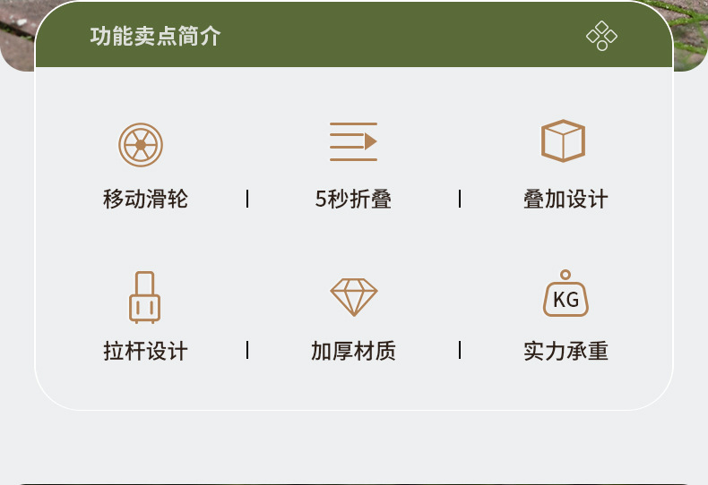 户外折叠露营车带桌板家用购物车升级款滑轮可移动便携买菜小拉车详情19