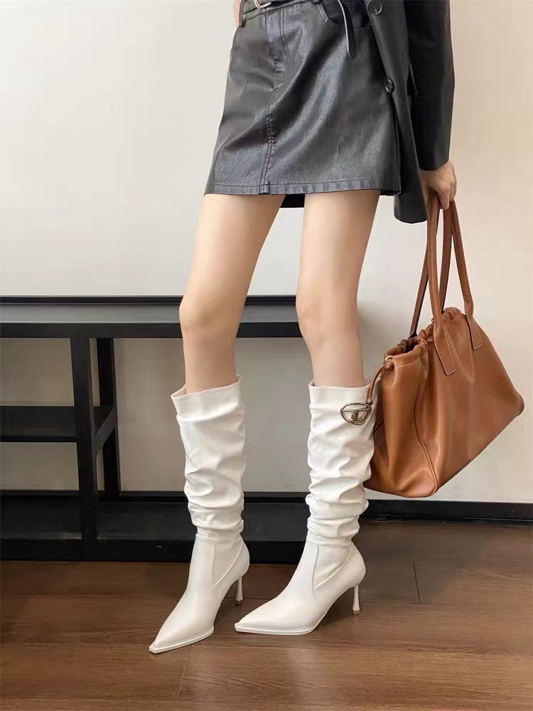 欧美风不过膝骑士靴女2024新款套高筒马丁靴秋冬季大衣穿高跟皮靴详情15