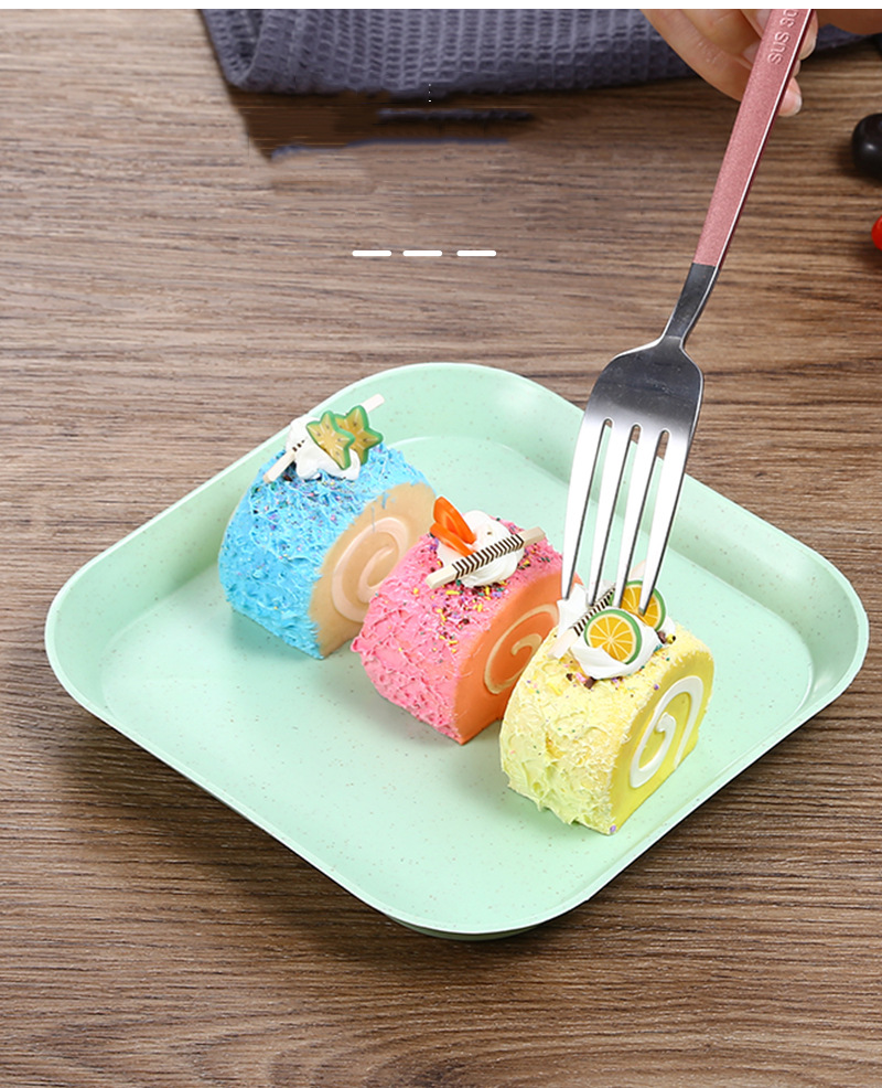 Wheat straw bone-spitting plate, bone-spitting plate, square dried fruit and fruit snack plate, seasoning plate, plate pic 5