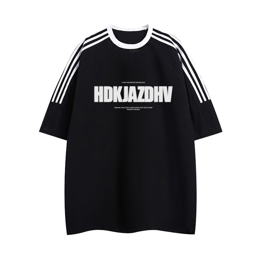 纯棉条纹短袖t恤女2025新款大码夏季宽松三条杠美式潮牌半袖上衣详情15