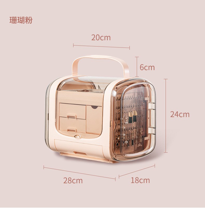 Double-layer transparent jewelry storage box pic 1