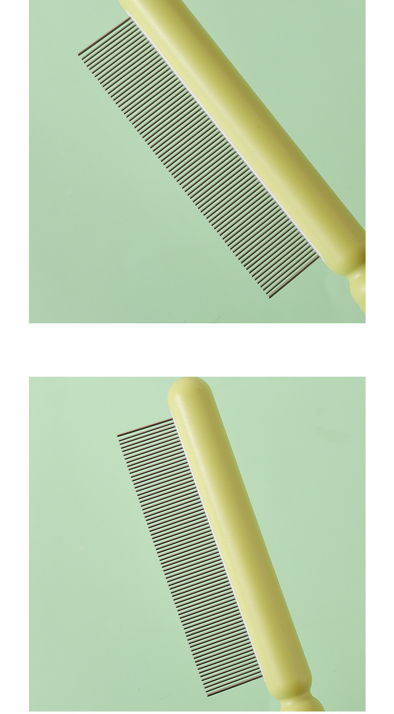 Wholesale of stainless steel straight-line combs for pets, cat and dog brushes, long-haired open-knot combs, and special combs for pet grooming pic 12