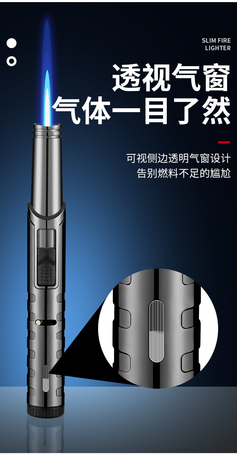 Simple moxibustion windproof lighter, cigar red mini compact high-temperature resistant creative inflatable Wenzhou lighter pic 21