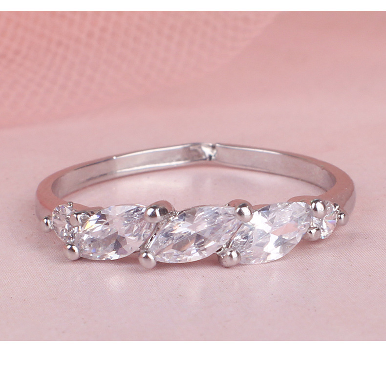 戒指食指银戒指女 潮人情侣甜美锆石指环批发厂家直销礼品戒指详情3