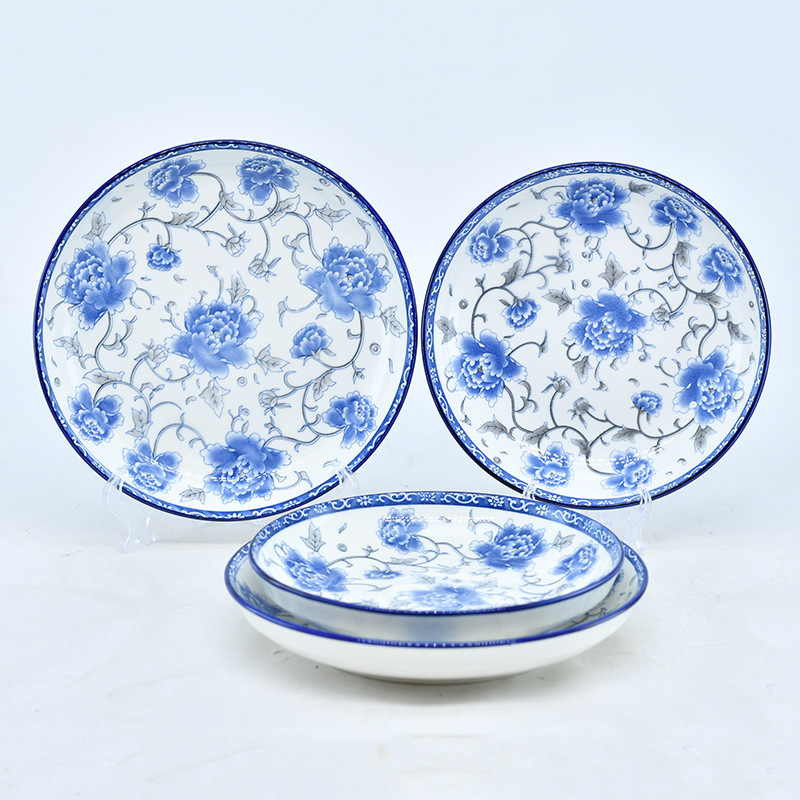 Wholesale of complete sets of bowls, plates and plates, 16-head blue and white ceramic bowl and plate sets, wholesale of restaurant and household plates and bowls in large quantities pic 5