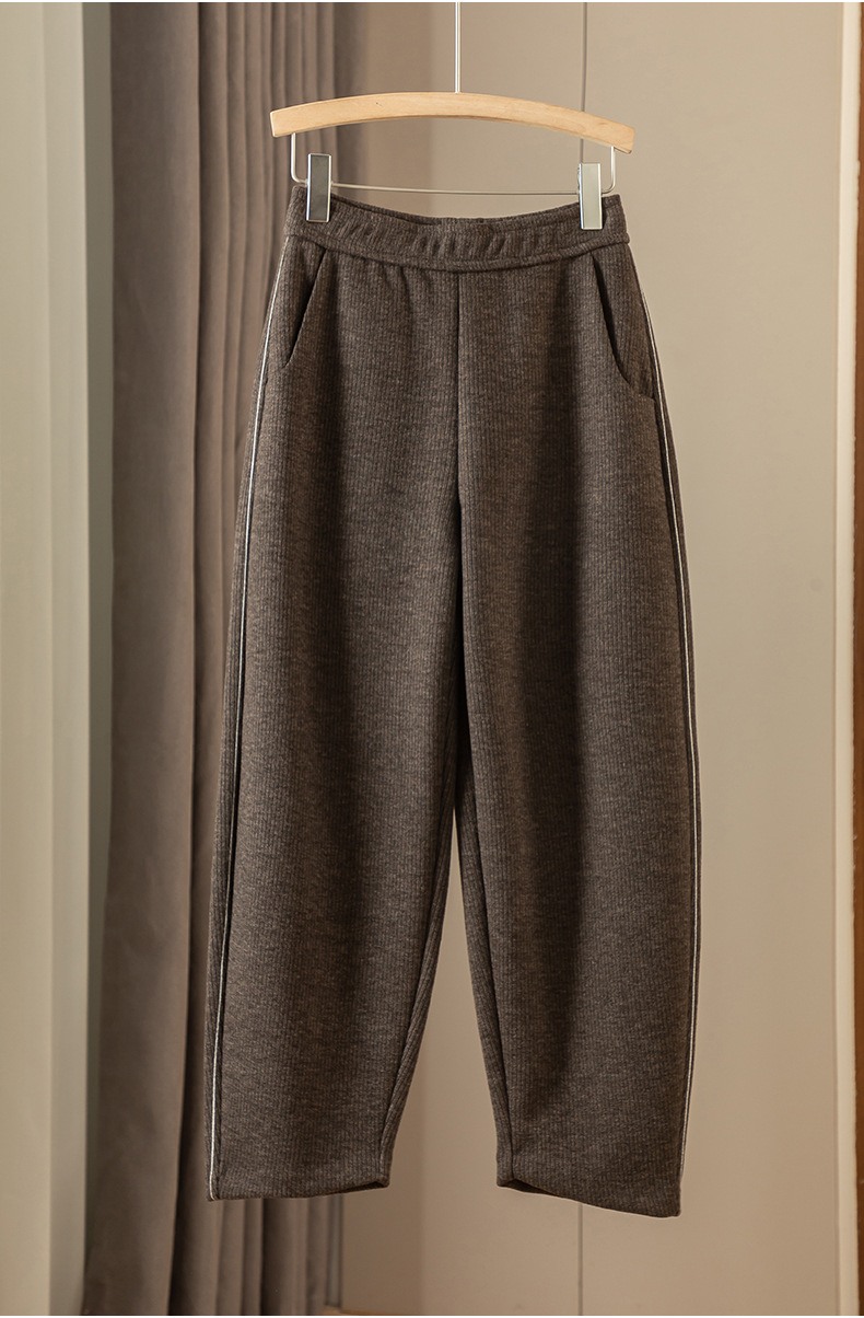 如果醋酸休闲裤女秋冬加厚美拉德宽松现货针织小个子镰刀裤23121详情12