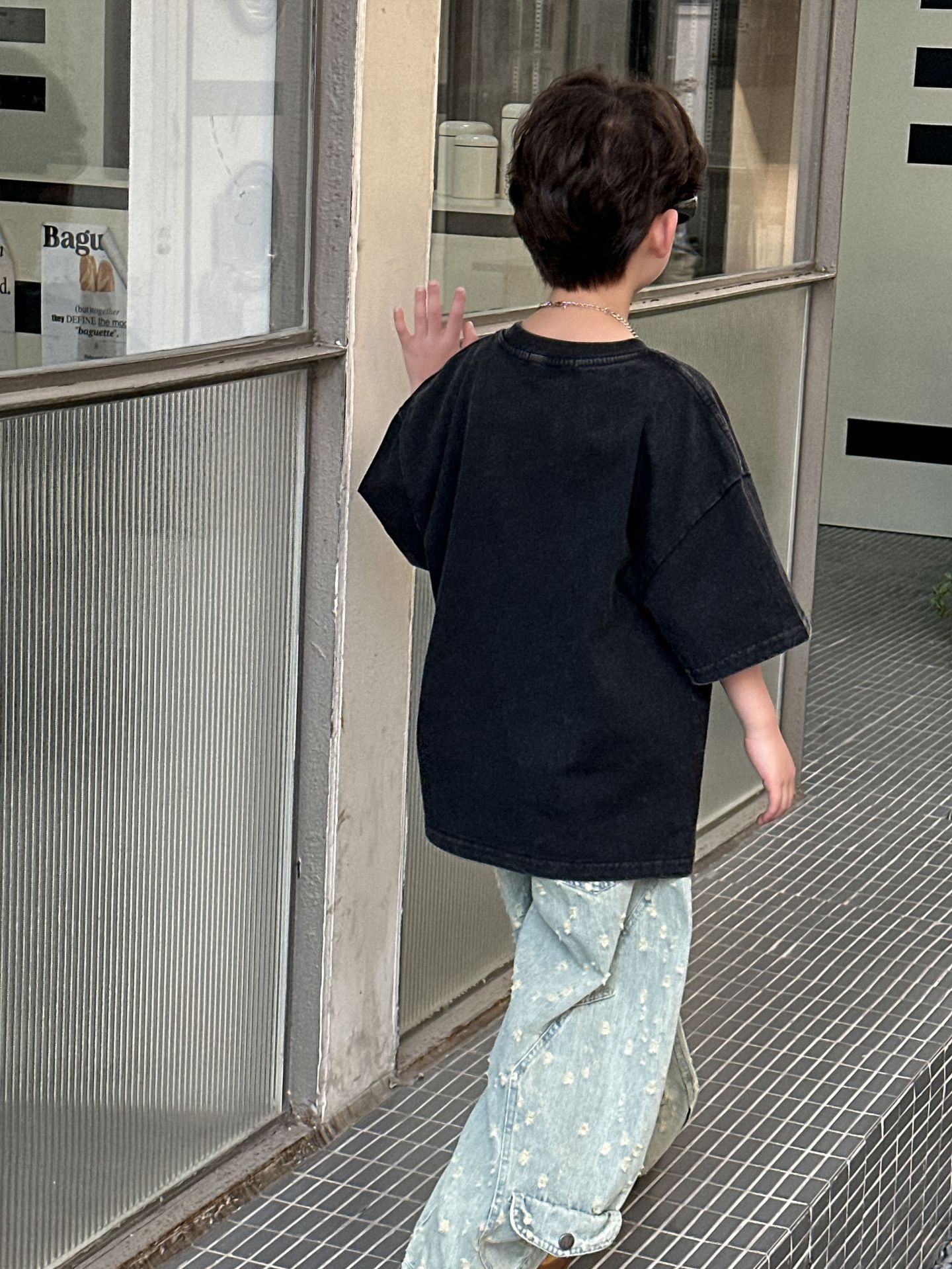儿童卡通纯色T恤2025夏季新款男童韩版洋气上衣中小童夏装短袖潮详情9