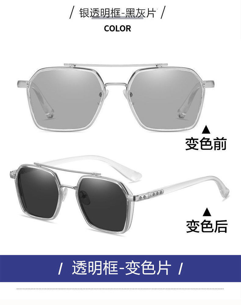 新款感光变色太阳镜男偏光高端时尚达人代发防紫外线墨镜高级感详情18