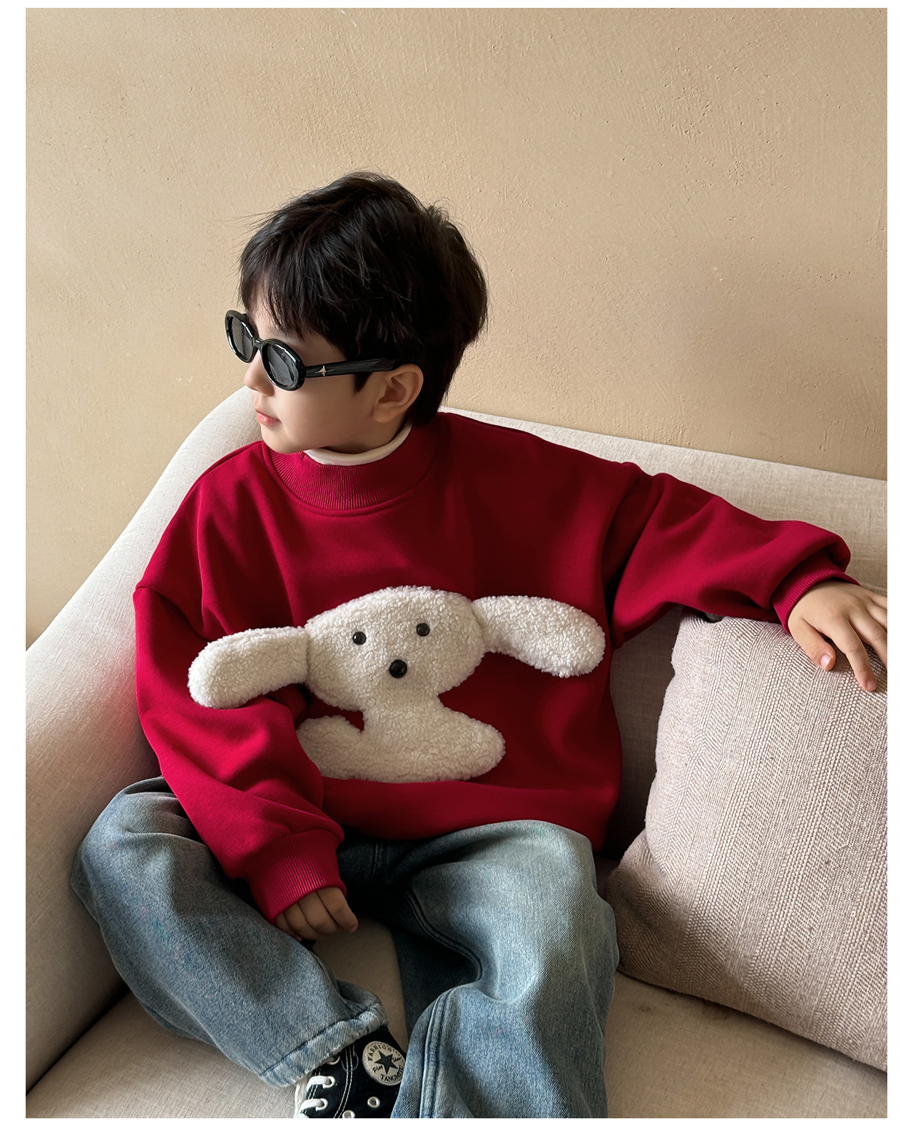 童酷2024儿童冬款湖州织里童装可爱宝宝上衣立体小狗加厚男童卫衣详情22