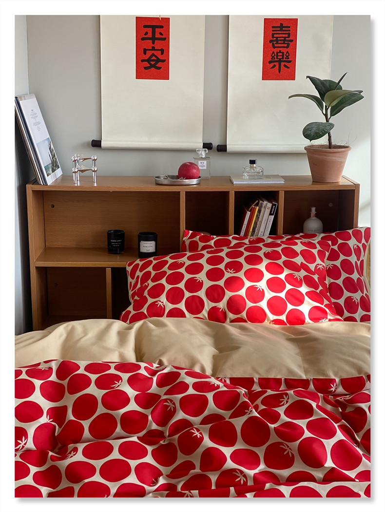 轻复古日式印花纯棉四件套明亮温馨可爱图案40支性价比单双人床品详情16