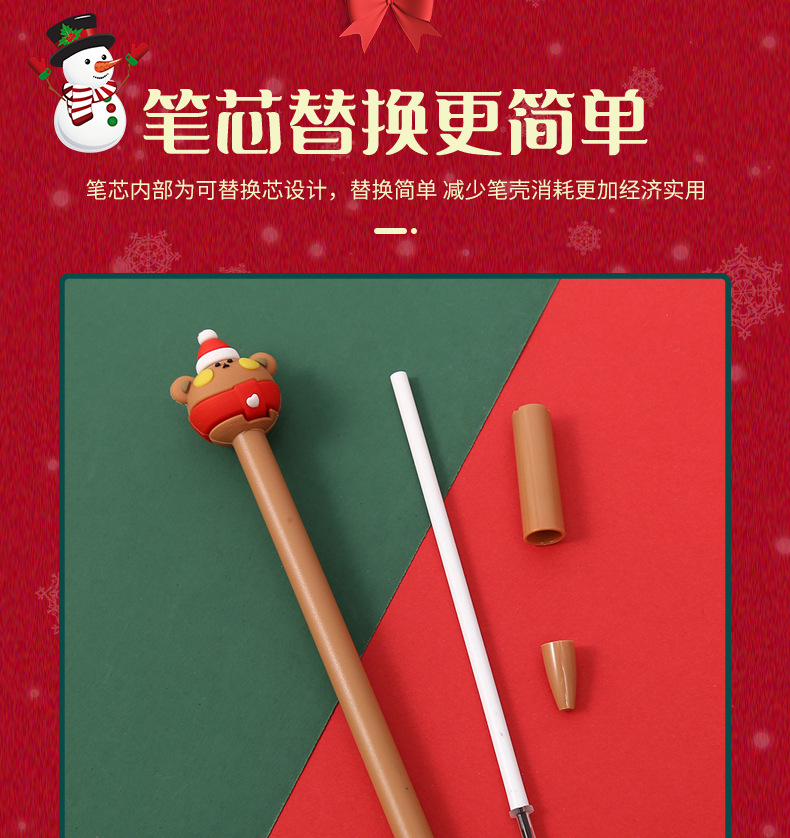 Zongfan Stationery Pen Christmas Festival-shaped pen Cute Cartoon student exam black gel pen factory direct sales pic 6