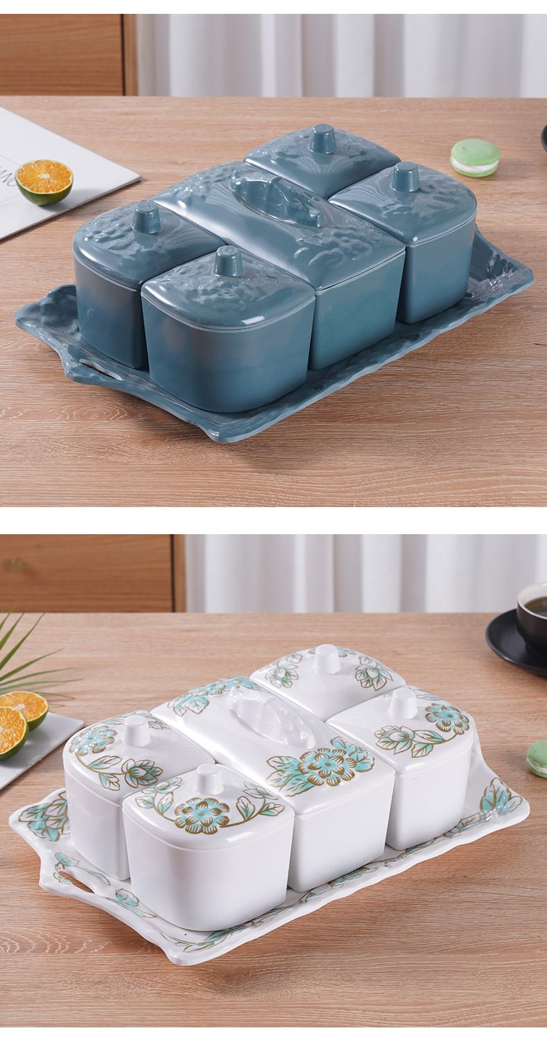 Combo set de seis compartimentos caja de frutas sala de estar tazón de compartimiento caja de caramelos bandeja de frutas secas compartimiento de compartimiento regalo pic 25