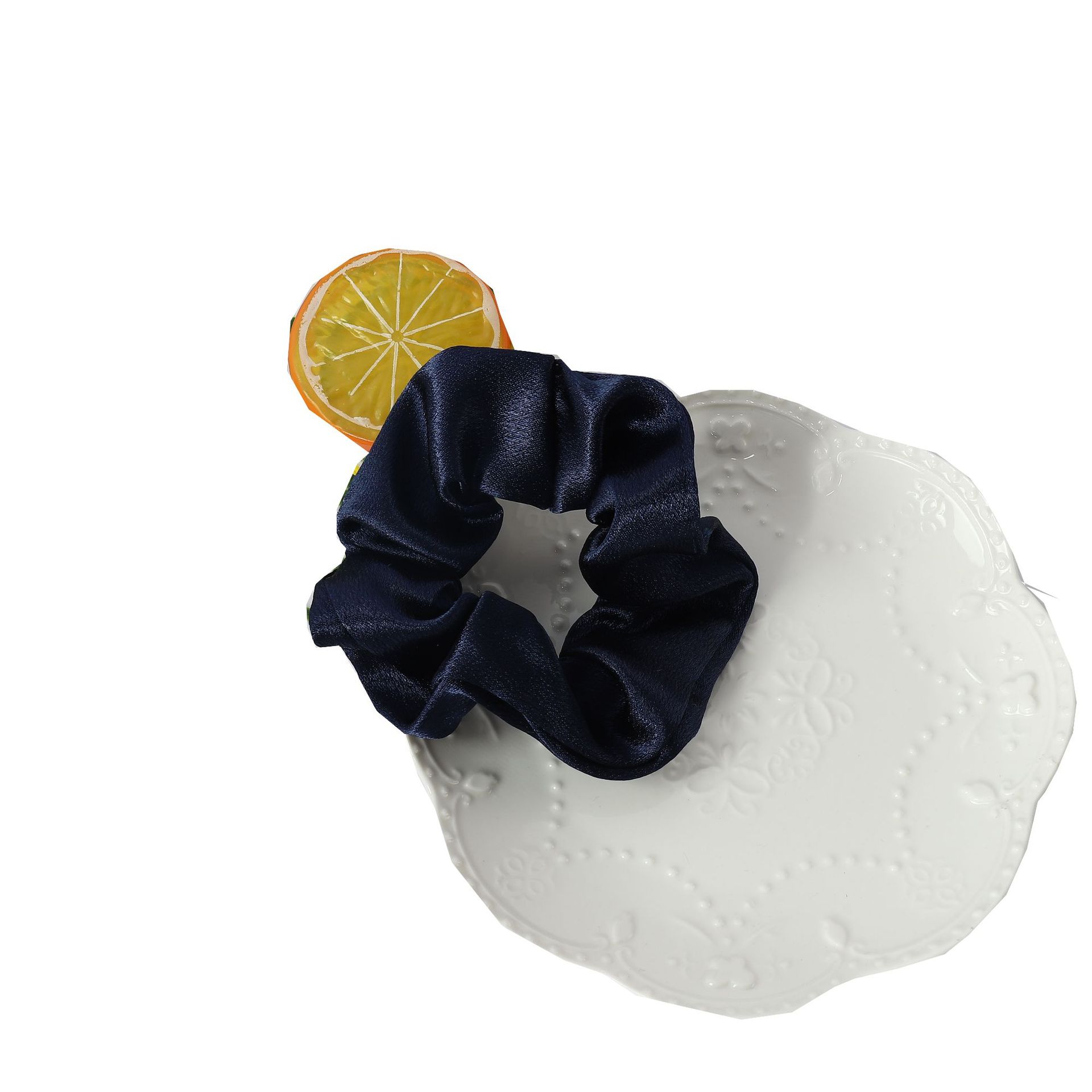 Cross-border solid-color crystal satin hair tie, elegant headwear, simple hair tie, hair accessory, small hair band, large fat intestine hair band pic 33