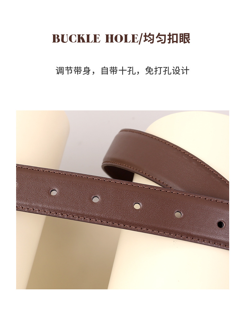 网红同款女士真皮皮带百搭复古装饰西装牛仔裤腰带女工厂现货批发详情9