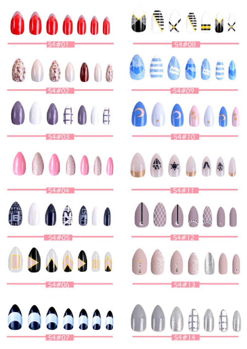 Hand-worn nails, nail tips, pointed teardrop nails, detachable fake nail patches, direct sales from European and American export manufacturers, exclusively for export pic 2