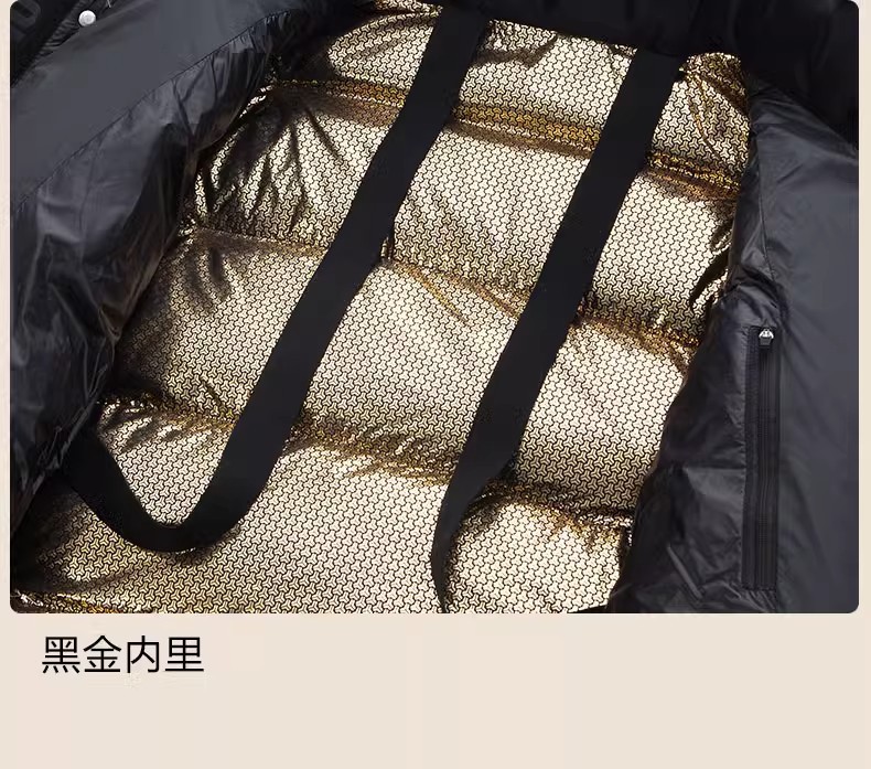 2023冬季新款黑金羽绒服男女同款保暖加厚连帽情侣简约白鸭绒外套详情20
